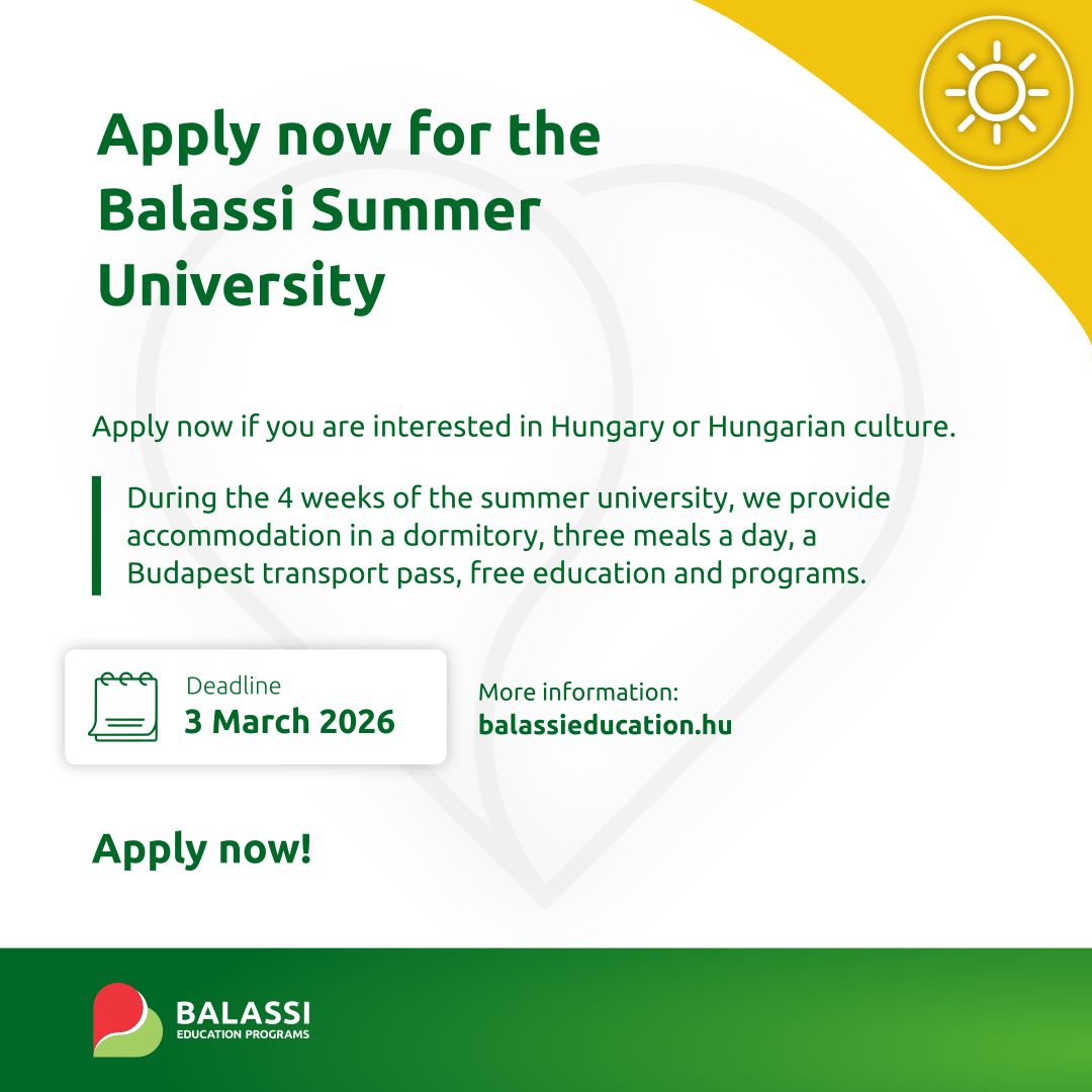 A Külgazdasági és Külügyminisztérium ösztöndíjpályázata a 2026. évi Balassi Nyári Egyetemen való részvételre